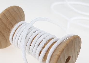 1m Prym Elastic-Kordel super soft, 3 mm Durchmesser, weiß, sehr dehnbar, gut geeignet für Masken